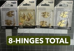 4-pack lot (8 catches) National Hardware N211-946 mini jewelry box Brass Hinges