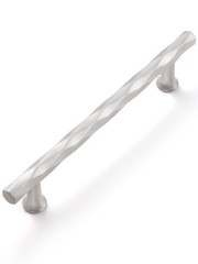 Cabinet Pulls 5″ Hole Center 10 Pack Hammered Silver – 6.73″ Length, 1.28″
