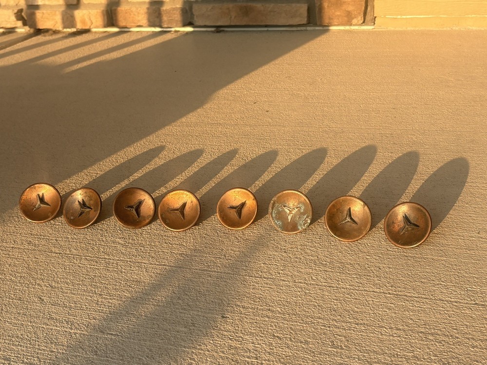 Lot of 8 Vintage Amerock Satin Copper 2″ Cabinet Knob A3301E Mercedes Star