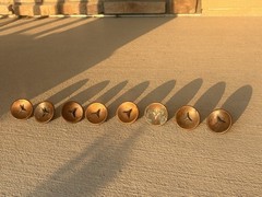 Lot of 8 Vintage Amerock Satin Copper 2″ Cabinet Knob A3301E Mercedes Star