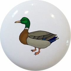MALLARD Duck CABINET Dresser DRAWER Pull KNOB Ceramic