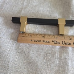 24 Black & Gold 3″ Hole Center 5″ Kitchen Cabinet Drawer Handle Pulls New