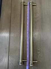 Rejuvenation 2 Rigdon 18” Appliance Pulls Aged Brass Fridge