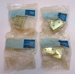 Eight New Vintage Woodworking Store Brass Plated Folding Screen Hinges 1-1/8″