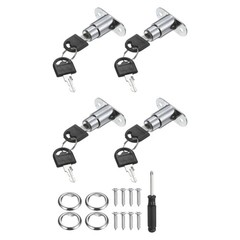 4 x 23mm(8/9″) Drawer Desk Cabinet Push Plunger Lock Keyed Alike