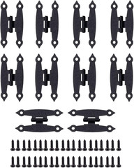 10 Pack Black H Cabinet Hinges Decorative Metal Hinges with Screws for Doors