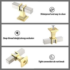 10 Pack 2 Inch50mm Modern Brushed Nickel & Gold Cabinet Knobs Zinc & Stainles…