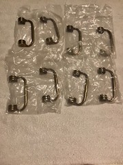 Lot of 8 Vintage 1986 Metal Heavy Aluminum / Brass Drawer Pulls Ilco Unican