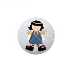 Angels Country Angel Primitive Glossy CERAMIC Dresser Drawer PULLS Cabinet KNOBS
