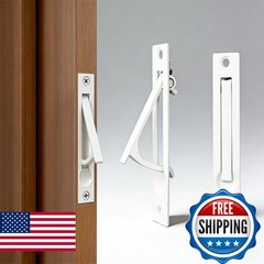 Dontay Pocket Door Pull,Spring Recessed Handle Returns Flush,Snow White,2