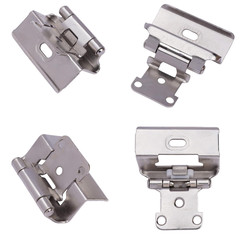 Decobasics 25 Pairs (50) 1/2″ Overlay Full Wrap Self Closing Hinges Satin Nickel