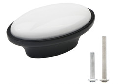 6pcs Black White Ceramic Drawer Knobs Kitchen Cabinet Cupboard Handles