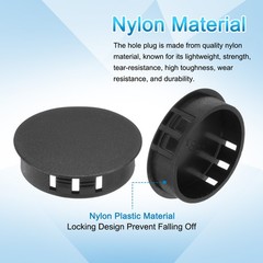 50pcs Nylon Hole Plugs,1-1/2″ Round Drill Screw Hole Plugs Covers, Black