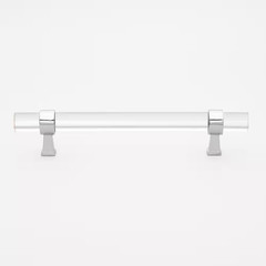6-1/4 In. Center-To-Center Clear Acrylic Cabinet Drawer Pull with Polished Chrom