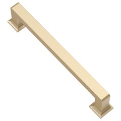 6 Pack 5 Inch 128mm Brushed Gold Cabinet Pulls Square Kitchen Hardware