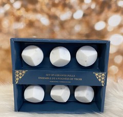 Home Decor White Decorative Drawer Pulls Stone Detail