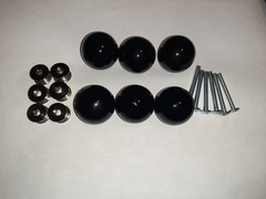 Set Of 6 Black Enamel Pull Drawer Cabinet Knob Porcelain Handle Screws Included