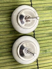 Ceramic Drawer Knob Pull 1-3/4″ Blue & White Flower Set of 2