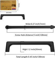 Matte Black Cabinet Pulls 5 Inch – 10 Pack Kitchen Handles & Drawer Pulls
