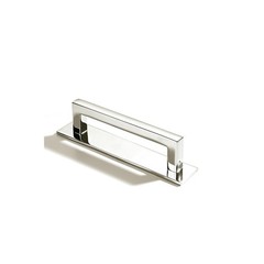 5 PCS 3 Inch Hole Center Polished Nickel Cabinet Pull Handle Backplate