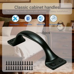 Universal Fit 6PCS Black Stainless Steel Pull Handles – Easy DIY Installation