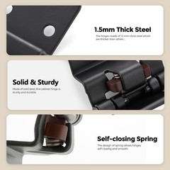 50 Pack 25 Pair Black Cabinet Hinges – 3/8 inch Inset 3/8″ Inset,