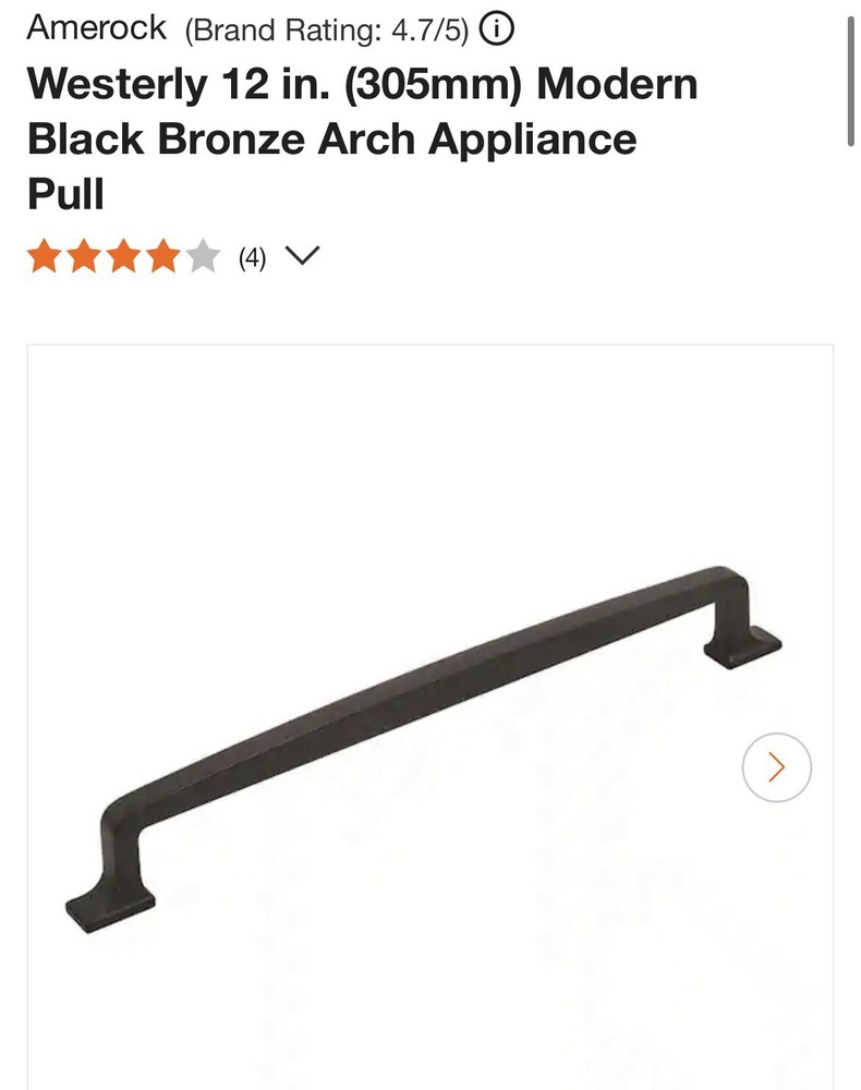 2 Amerock (Brand Rating: 4.7/5)O Westerly 12 in. (305mm) Modern Black Bronze Arc
