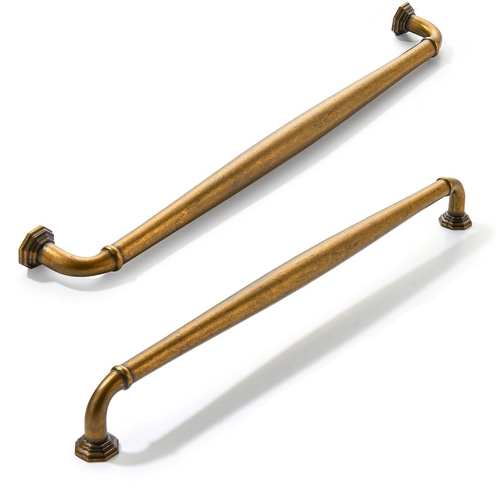 2 Pack 10 Inch Hole Center Antique Brass Heavy Duty Solid Cabinet pulls Ideal…