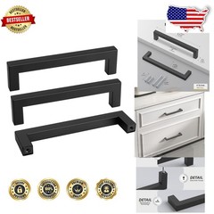 Elegant 5 Inch Black Cabinet Handles 35pk Stainless Steel Modern Drawer Pulls
