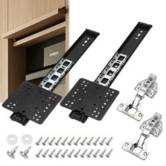 1 Set 12″ Pocket Door Slide Pocket Door Hardware KitW/ Hinges & Screws, Black