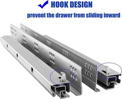 6 Pairs of 21 Inch Undermount Soft Close Drawer Slides Full Extension Concealed