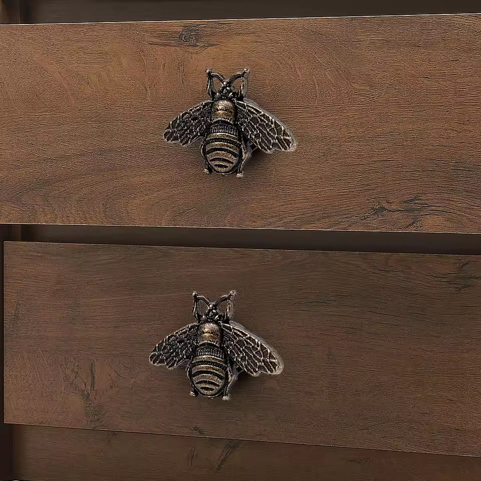 Retro Bee Shaped Metal Cabinet Handles 6 Pack Drawer Knobs Furniture Hardware