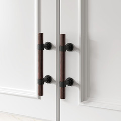 25 Pack 3″ Black Walnut Wood Cabinet Pulls & Drawer Handles for Home Decor