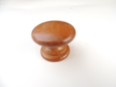 12 Light Brown Oak Round Wood Door/Drawer Knobs Furn/Cabinet Hardware #41
