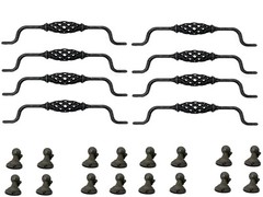Cabinet Handle 8 PACK Drawer Birdcage Pull 7″ Gray Kitchen aged weathered gothic