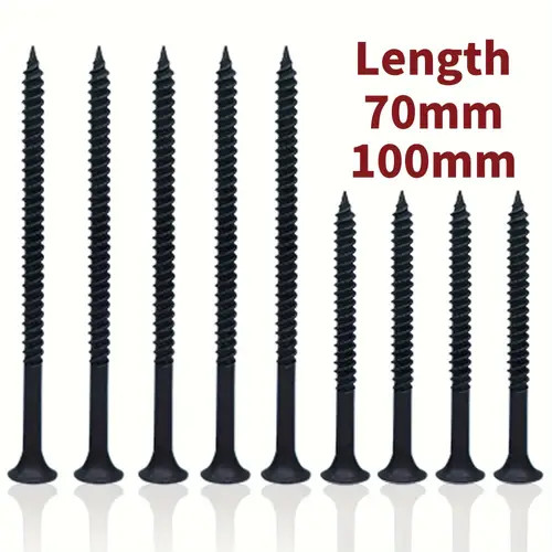 25/30pcs #8 2″ Black Phosphate Coated Stainless Steel Flat Truss Head Fast Self-