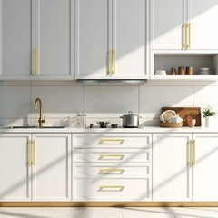 KNOBWELL 12 Pack Brushed Gold Cabinet Pulls 7-9/16″ (192mm)