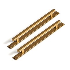 2 Pack Antique Brass Cabinet Pulls with Backplate, 7-1/2 Inch Hole Center Kit…