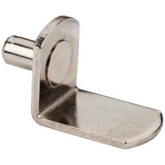 20- Bright Nickel 5 mm Angled Shelf Supports-Without Holes- Retail Pack