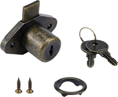 Cabinet Drawer Lock with Keys, Antique Bronze, Zinc Alloy, 1 Pack | Smooth Opera