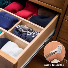 Durable Plastic Drawer Track Socket Back Plates – 2 Pair Mounting Brackets for R