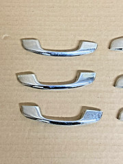 Vintage 50s-60s Chrome Hardware Cupboard 6 Lot Cabinet Pulls Handles Knobs Cast