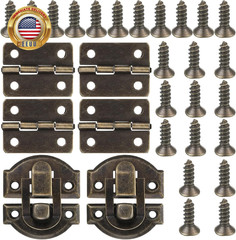 Antique Bronze Jewelry Box Hinges and Latches, Retro Small Hinges for Wooden Box