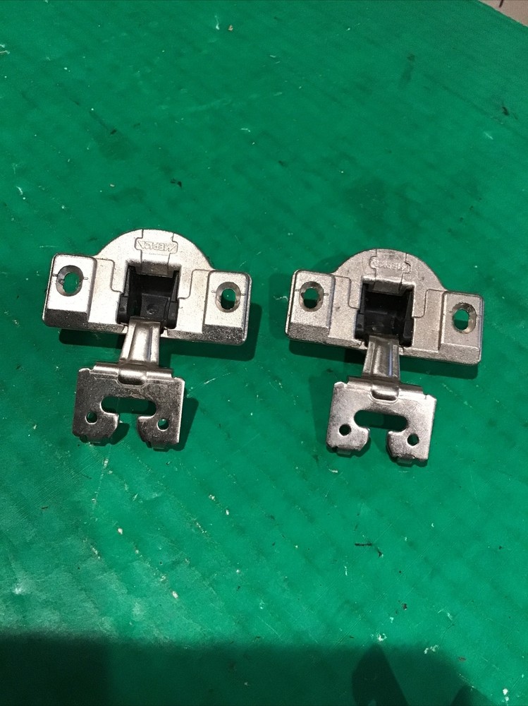 Lot of 2 MEPLA Hinge 698.256.53.00 Nickel w/510.356.00.32 Mounting Plate