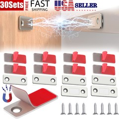 Lot Magnetic Door Closer Cabinet Catches Punch-Free Cupboard Ultra Thin Latches