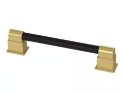 Liberty Dual Mount 3″ & 3 3/4″ Deco Cabinet Pull Brushed Brass & Matte Black