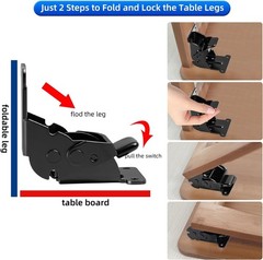 4 Pack Folding Brackets Self Lock Hinge With Screws For Folding Table Legs New