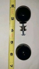 Set Of 6 Black Enamel Pull Drawer Cabinet Knob Porcelain Handle Screws Included