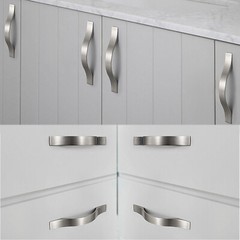 Modern Stainless Steel Kitchen Cabinet Handles Drawer Pulls Brushed Nickel Pulls