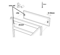 Complete Set of 2 Sink Tip-Out Snap in False Drawer Front Clips